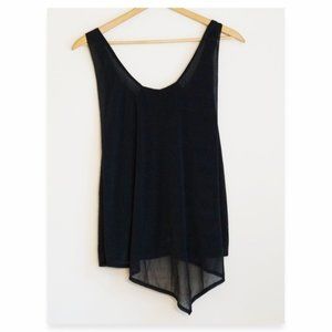 NEW BCBG Black Flowy Textured Layered Tank NWT